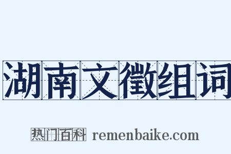 湖南文徵组词是什么意思的图片